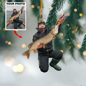 Custom Photo Gifts For Fishing Lover, Upload Fishing Photo Christmas Ornament 39pgxx290824 - Ornament - GoDuckee