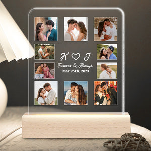 Couple Love Forever And Always, Personalized 3D Led Light Upload Photo, Couple Bedroom Led Light - Led Night Light - GoDuckee