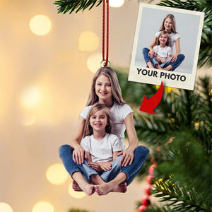 Custom Photo Gifts For Mom, Upload Mom With Kids Photo Christmas Ornament 19pgvp140924 - Ornament - GoDuckee