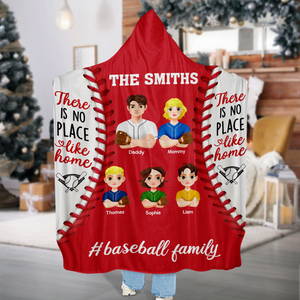 Personalized Gifts For Baseball Family Hooded Blanket, No Place Like Home 03TGPU061124HG - Blanket - GoDuckee