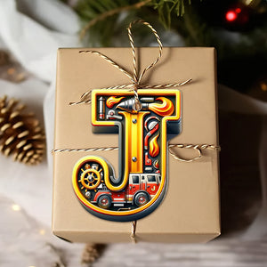 Custom Alphabet Letter Gifts For Fire Truck Lover Christmas Ornament 021xqtn241024 - Ornament - GoDuckee