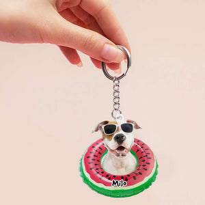 Gift For Pet Lover, Personalized Keychain, Pet Lover Float Keychain, Summer Gift - Keychains - GoDuckee