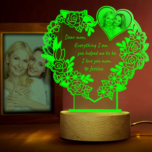 I Love You Mom, Personalized Led Night Light Wood Base, Gifts For Mom 01DTDT050124 - Led Night Light - GoDuckee