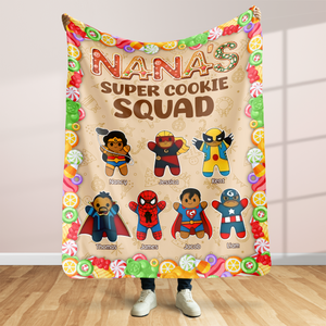 Personalized Christmas Gifts For Grandma Blanket, Super Cookie Squad 02kapu111024 - Blanket - GoDuckee