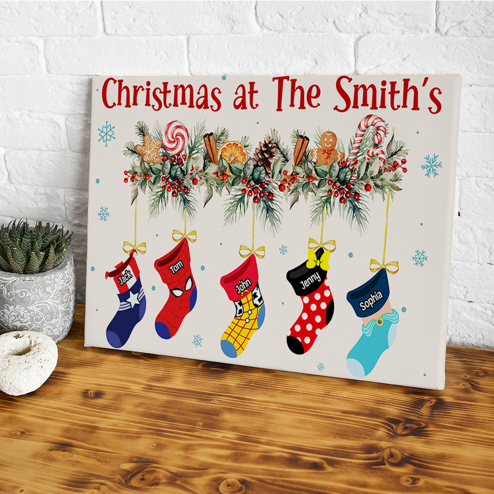 Family Socks 05natn281023 Personalized Canvas Print - Poster & Canvas - GoDuckee