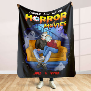 Personalized Gifts For Couple Blanket, Horror Movie Couple 01kapu110724pa - Blanket - GoDuckee