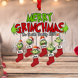 Merry Monster Family Personalized Socks Ornament - Ornament - GoDuckee