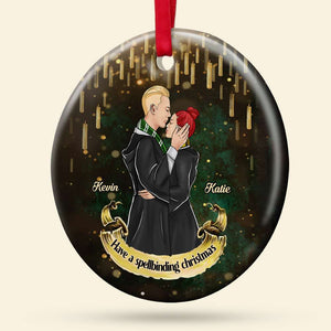 Have A Spellbinding Christmas 05HUDT301023TM Personalized Ornament, Kissing Couple Gifts - Ornament - GoDuckee