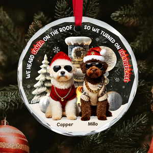 Custom Photo Gifts For Pet Lovers Christmas Ornament, Turned On The Fireplace 01tgpu281024 - Ornament - GoDuckee