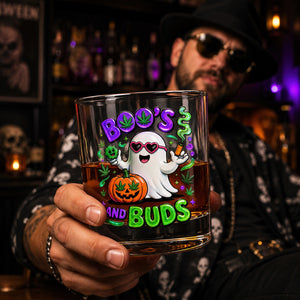 Stoner Boo Round Glass - Personalized Halloween Gifts 04TODT170826-Homacus