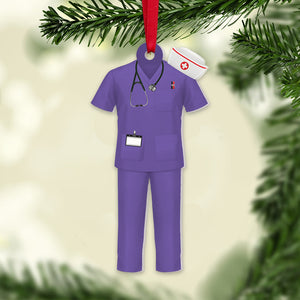 Nurse Uniform Ornament, Personalized Acrylic Ornament, Chirstmas Gift For Nurse - Ornament - GoDuckee