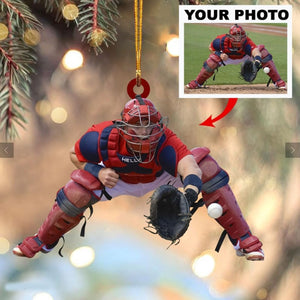 Custom Photo Gifts For Baseball Players, Upload Baseball Photo Christmas Ornament 09pgvp140924 - Ornament - GoDuckee