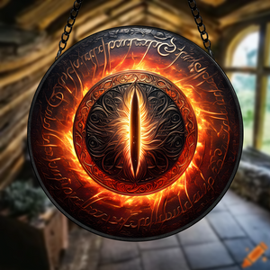 Gifts For Fantasy Novel Fans Stained Glass Ornament, Mysterious Fire Eye 03qhpu280824 - Ornament - GoDuckee