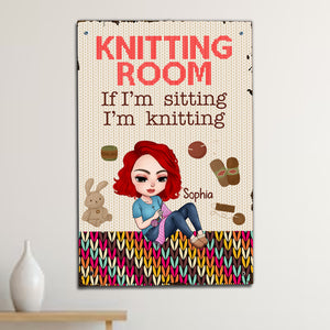 Personalized Gifts For Knitting Lovers Metal Sign Women Knitting Room 02xqdc020824hh - Metal Signs - GoDuckee