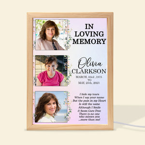 In Loving Memory, Personalized Picture Frame Light Box, Memorial Keepsakes, I Hide My Tears When I Say Your Name - - GoDuckee