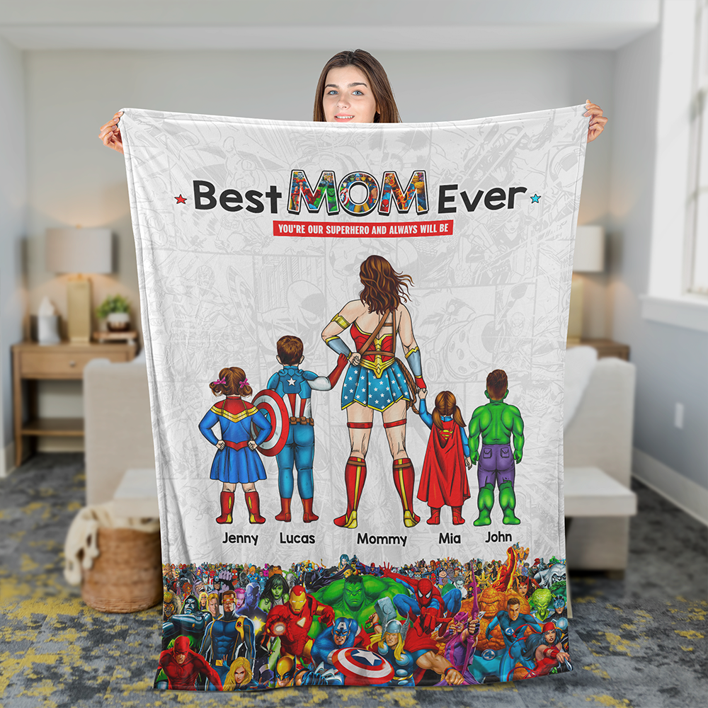 Personalized Gifts For Mom Blanket Best Mom Ever Mother's Day 01ACHU210325PA - Blanket - GoDuckee
