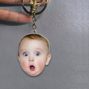 Custom Photo Face Shape Acrylic Keychain-Custom Photo keychain - Keychains - GoDuckee