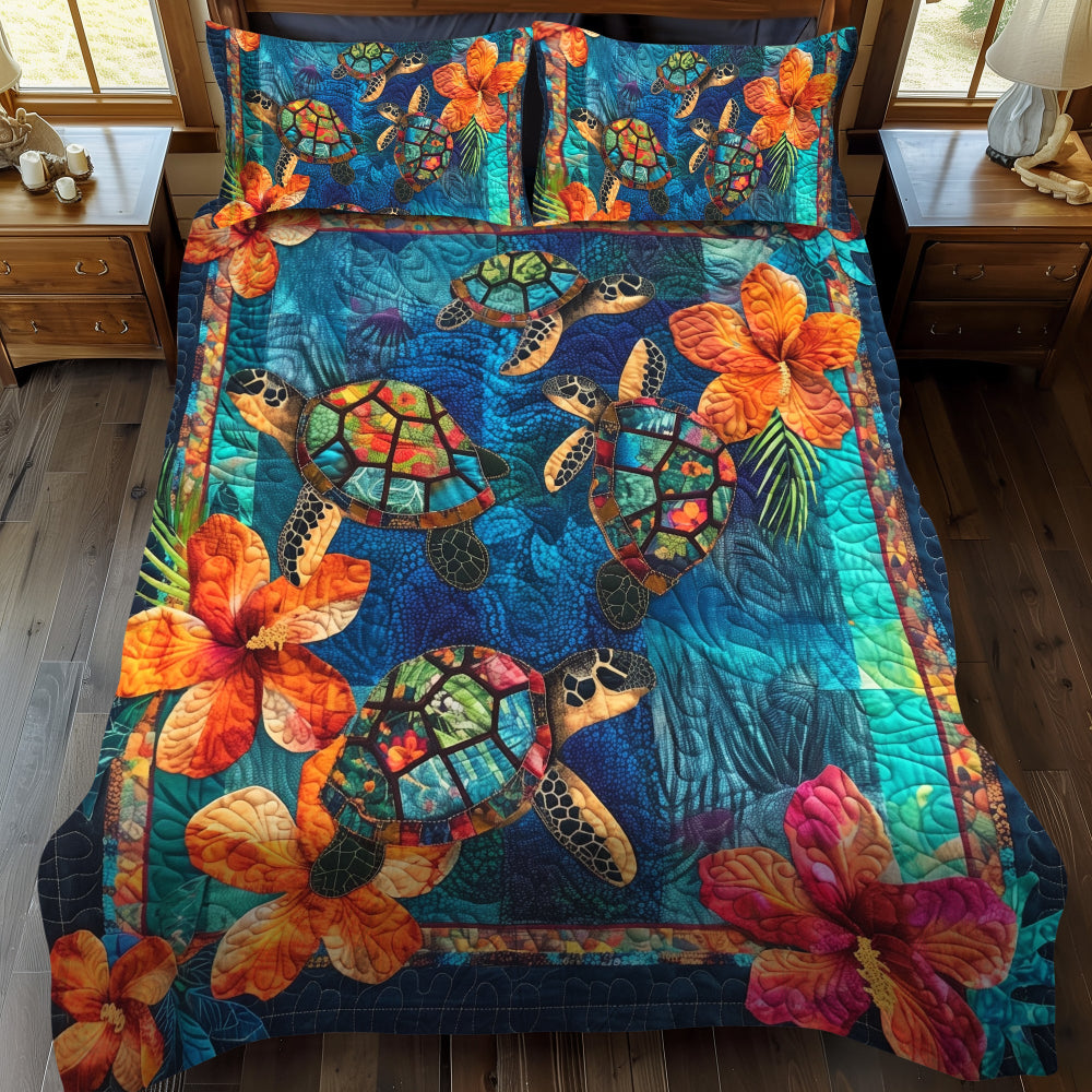 Gifts For Turtle Lovers Quilt Bed Set - Blanket - GoDuckee
