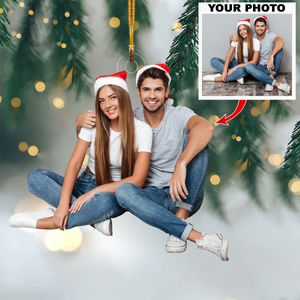 Custom Photo Gifts For Couple, Upload Couple Photo Christmas Ornament 48pgxx290824 - Ornament - GoDuckee