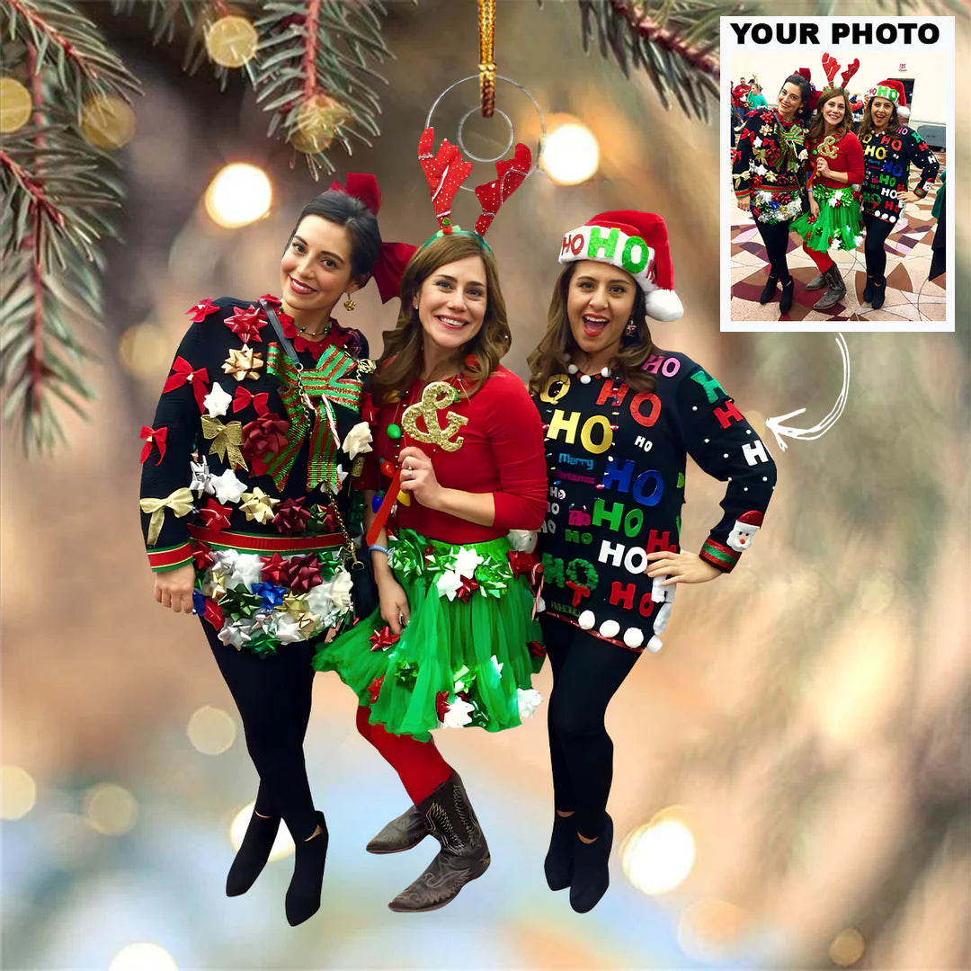 Custom Photo Gifts For Besties, Upload Friends Photo Christmas Ornament 44pgxx290824 - Ornament - GoDuckee