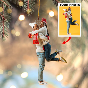 Custom Photo Gifts For Couple, Upload Couple Photo Christmas Ornament 48pgxx290824 - Ornament - GoDuckee