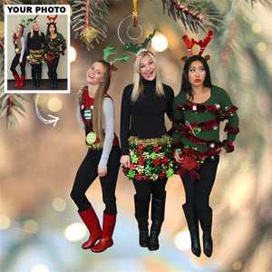 Custom Photo Gifts For Besties, Upload Friends Photo Christmas Ornament 44pgxx290824 - Ornament - GoDuckee