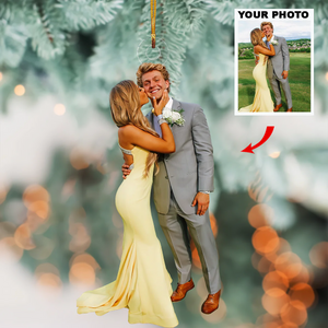 Custom Photo Gifts For Couple, Upload Kissing Couple Photo Christmas Ornament 52pgxx290824 - Ornament - GoDuckee