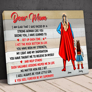 Personalized Gifts For Mom Canvas Print You Will Forever Be My Superhero 05qhtn010324pa Mother's Day Gifts - Canvas Print - GoDuckee