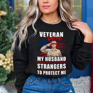 Proud Veteran Wife, Personalized Shirt, Gifts For Husband Gifts For Wife - Shirts - GoDuckee