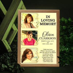 In Loving Memory, Personalized Picture Frame Light Box, Memorial Keepsakes, I Hide My Tears When I Say Your Name - - GoDuckee