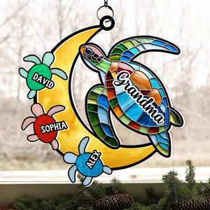 Personalized Gifts For Turtle Grandma Suncatcher Ornament 02NADT140824 - Ornament - GoDuckee