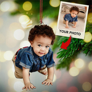 Custom Photo Gifts For Family, Upload Baby Photo Christmas Ornament 16pgxx290824 - Ornament - GoDuckee