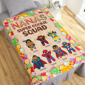 Personalized Christmas Gifts For Grandma Blanket, Super Cookie Squad 02kapu111024 - Blanket - GoDuckee