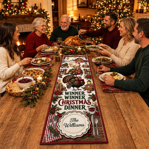 Winner Winner Christmas Dinner Quilted Table Runner - Personalized Christmas Gifts 07padt150826
