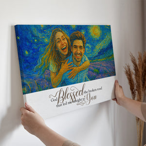 Art Style Couple Canvas Print - Custom Photo Gifts For Couple 01humg150725 - Poster & Canvas - GoDuckee