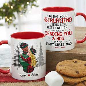 A Hug In A Mug - I Love You, Personalized Accent Mug, Gifts For Couple - Coffee Mug - GoDuckee