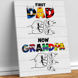 First Dad Now Grandpa Personalized Canvas Print-01QHTN250523HH - Poster & Canvas - GoDuckee