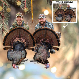 Custom Photo Gifts For Hunter, Turkey Hunting Photo Christmas Ornament 35pgxx290824 - Ornament - GoDuckee