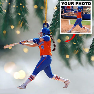 Custom Photo Gifts For Baseball Players, Upload Baseball Photo Christmas Ornament 09pgvp140924 - Ornament - GoDuckee