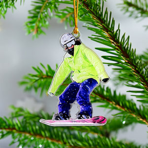 Personalized Custom Photo Ornament, Christmas Gift For Snowboarding Lovers - Ornament - GoDuckee