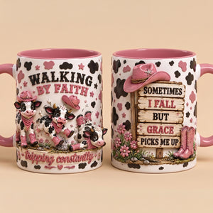 Walking By Faith Calf Coffee Mug - Personalized Gifts For Christian 06PADT250726
