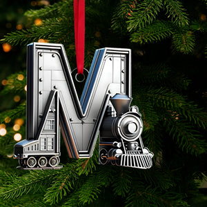 Custom Alphabet Letter Gifts For Train Lovers Christmas Ornament 051xqtn231024 - Ornament - GoDuckee