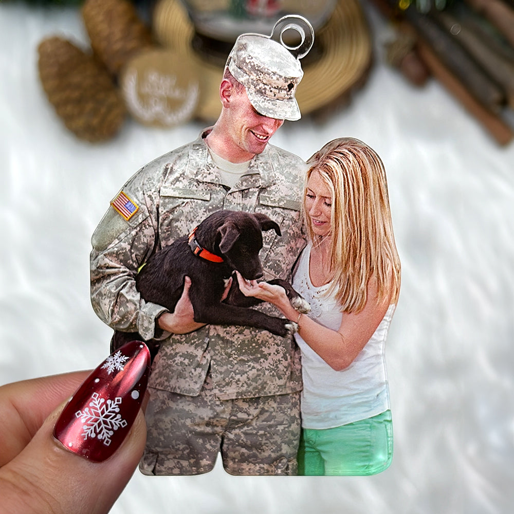 Custom Photo Gifts for Veteran Couple Ornament 39acvp140924 - Ornament - GoDuckee