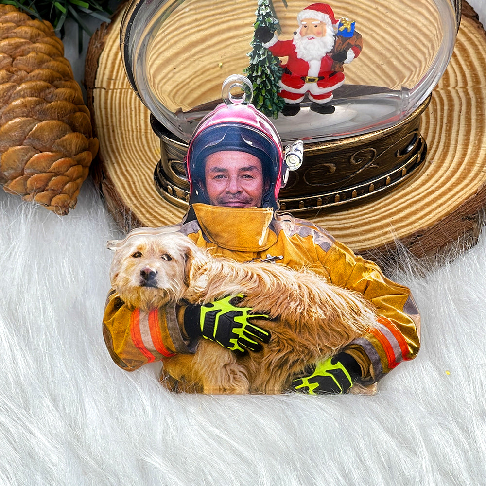 Custom Photo Gifts for Firefighter Ornament 37acvp140924 - Ornament - GoDuckee