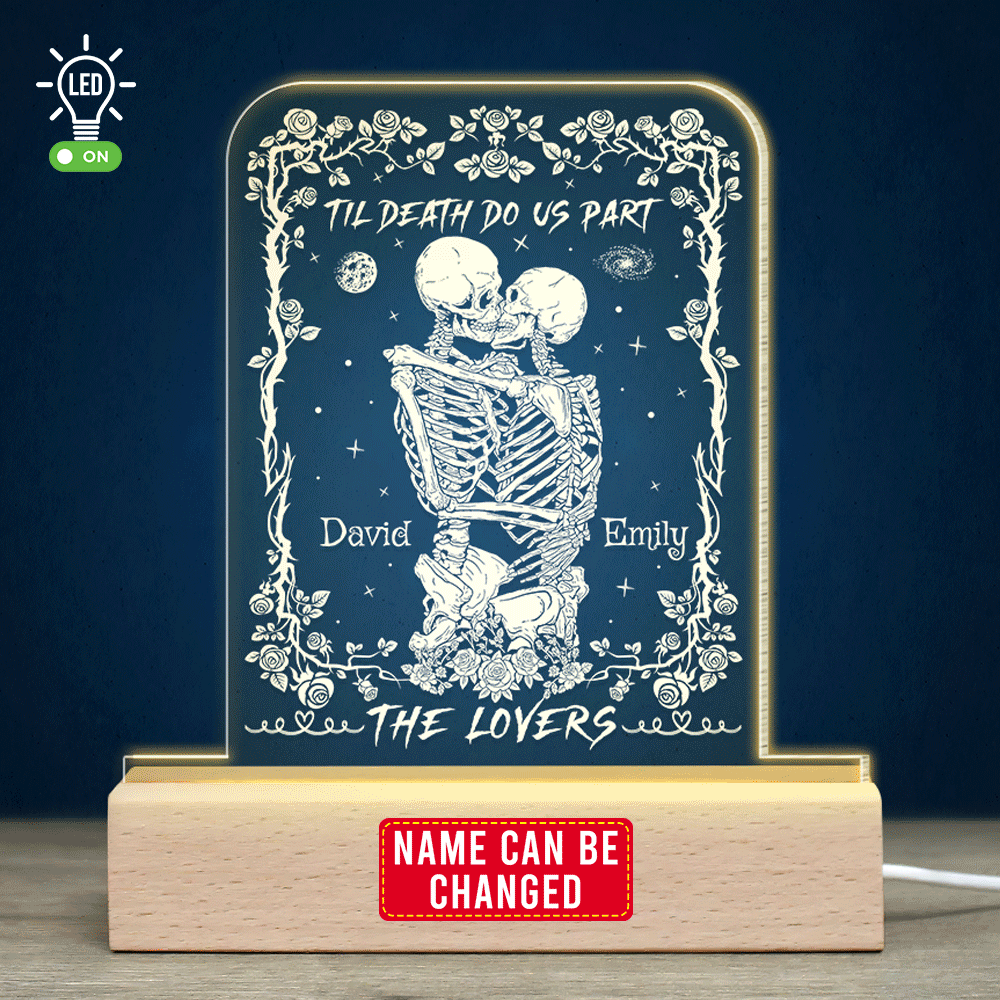 Til Death Do Us Part The Lovers - Gift For Couple - Personalized 3D Couple Led Light - Led Night Light - GoDuckee