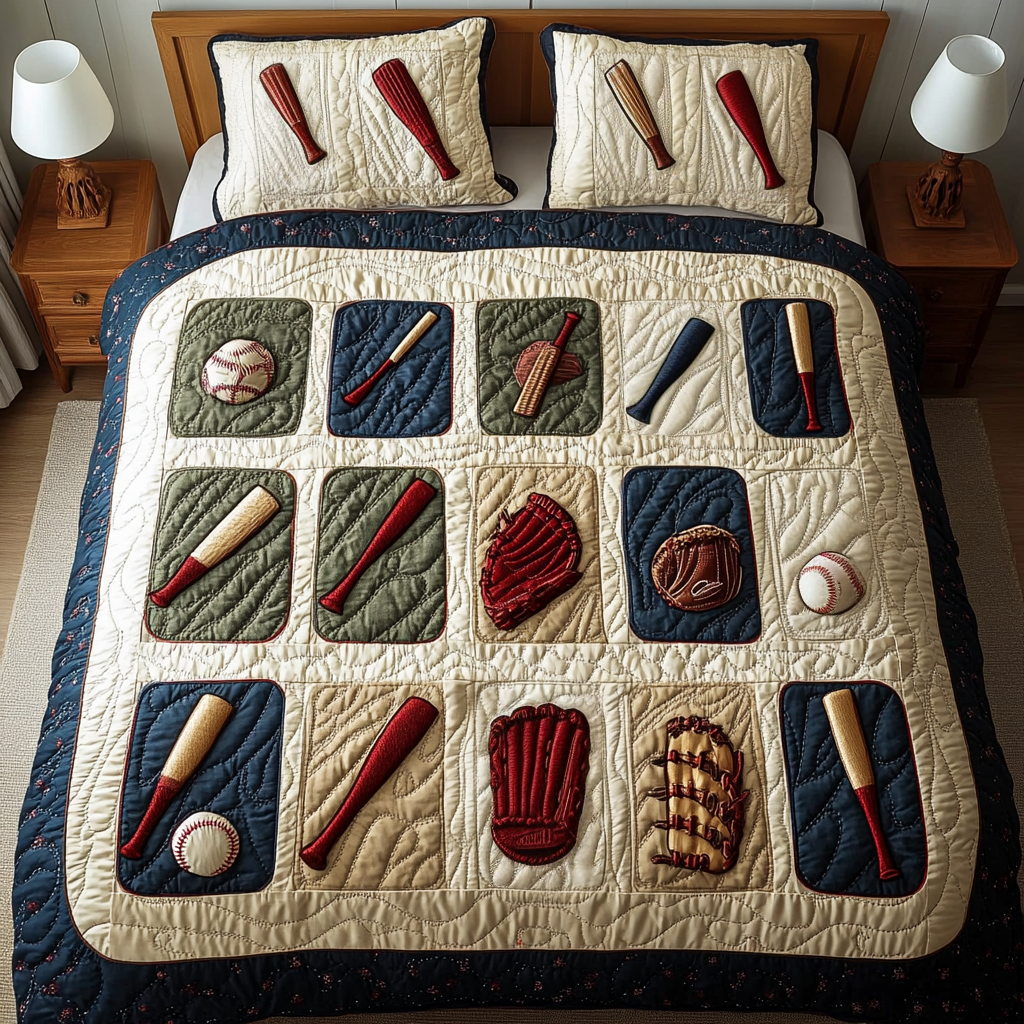 Gifts For Baseball Lover Quilt Bed Set Batter Dream - Blanket - GoDuckee
