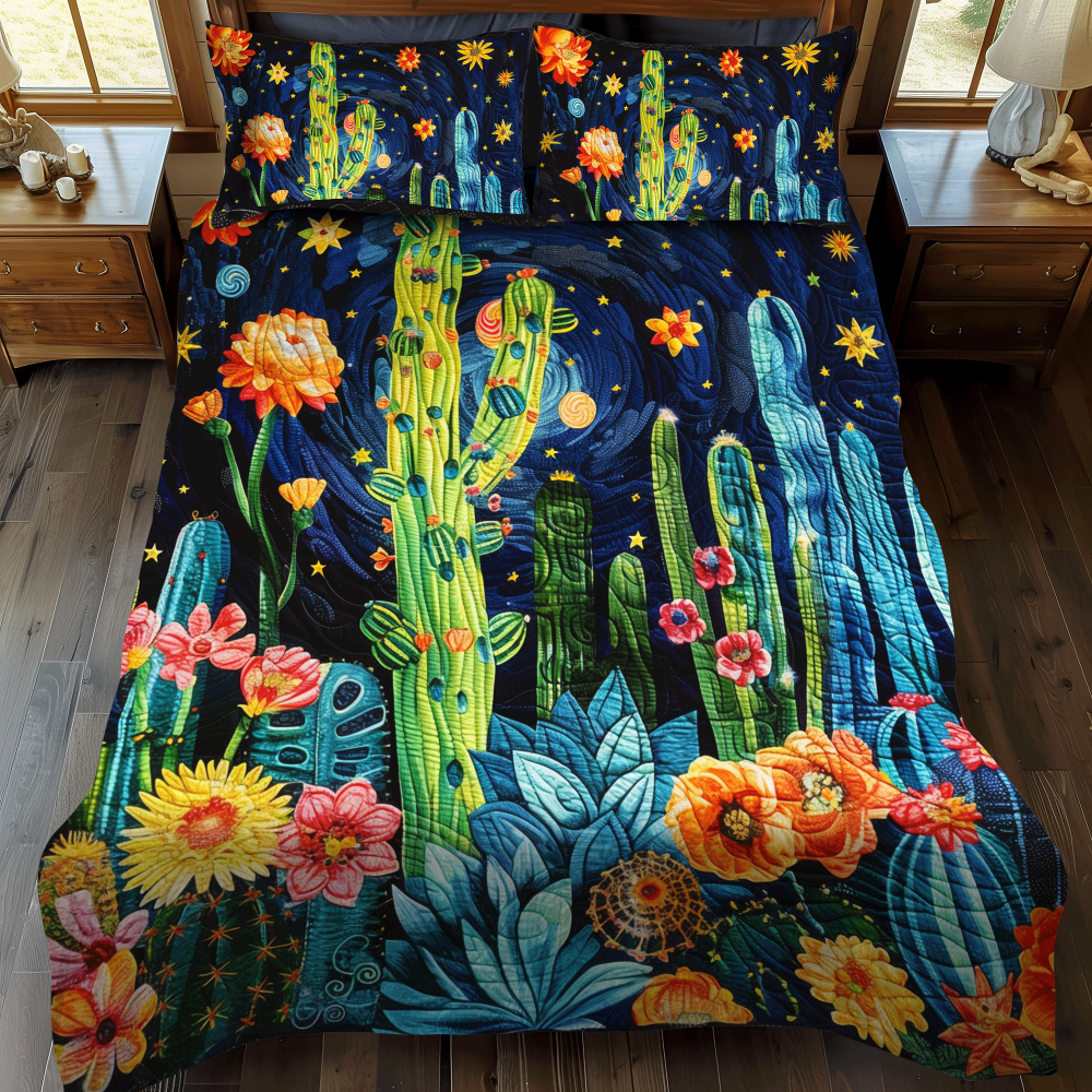 Gifts For Cactus Lovers Quilt Bed Set Cactus Dreamscape - Blanket - GoDuckee