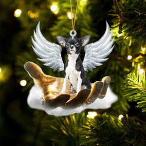Dog On Jesus Hand 01cr220823 Personalized Memorial Ornament - Ornament - GoDuckee