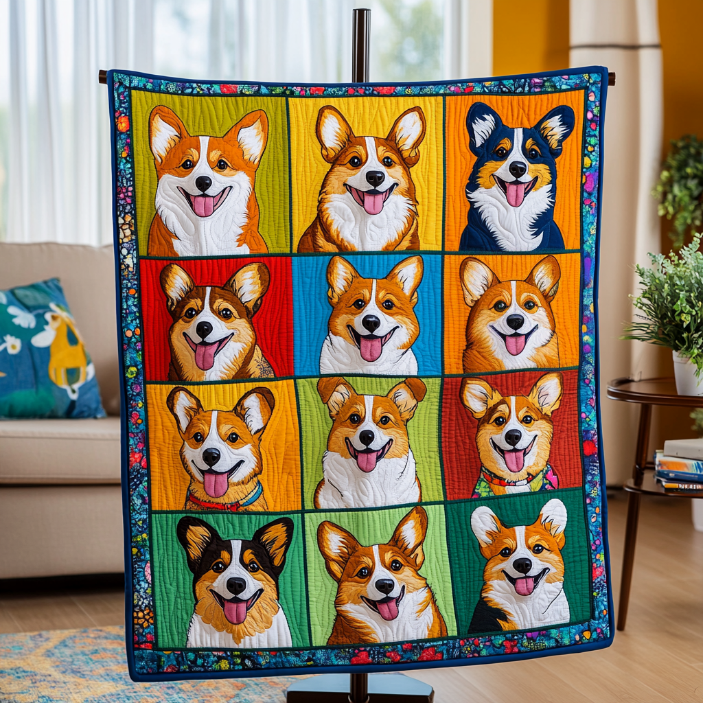 Gifts For Dog Lover Blanket Cheerful Corgi Gathering - Blanket - GoDuckee