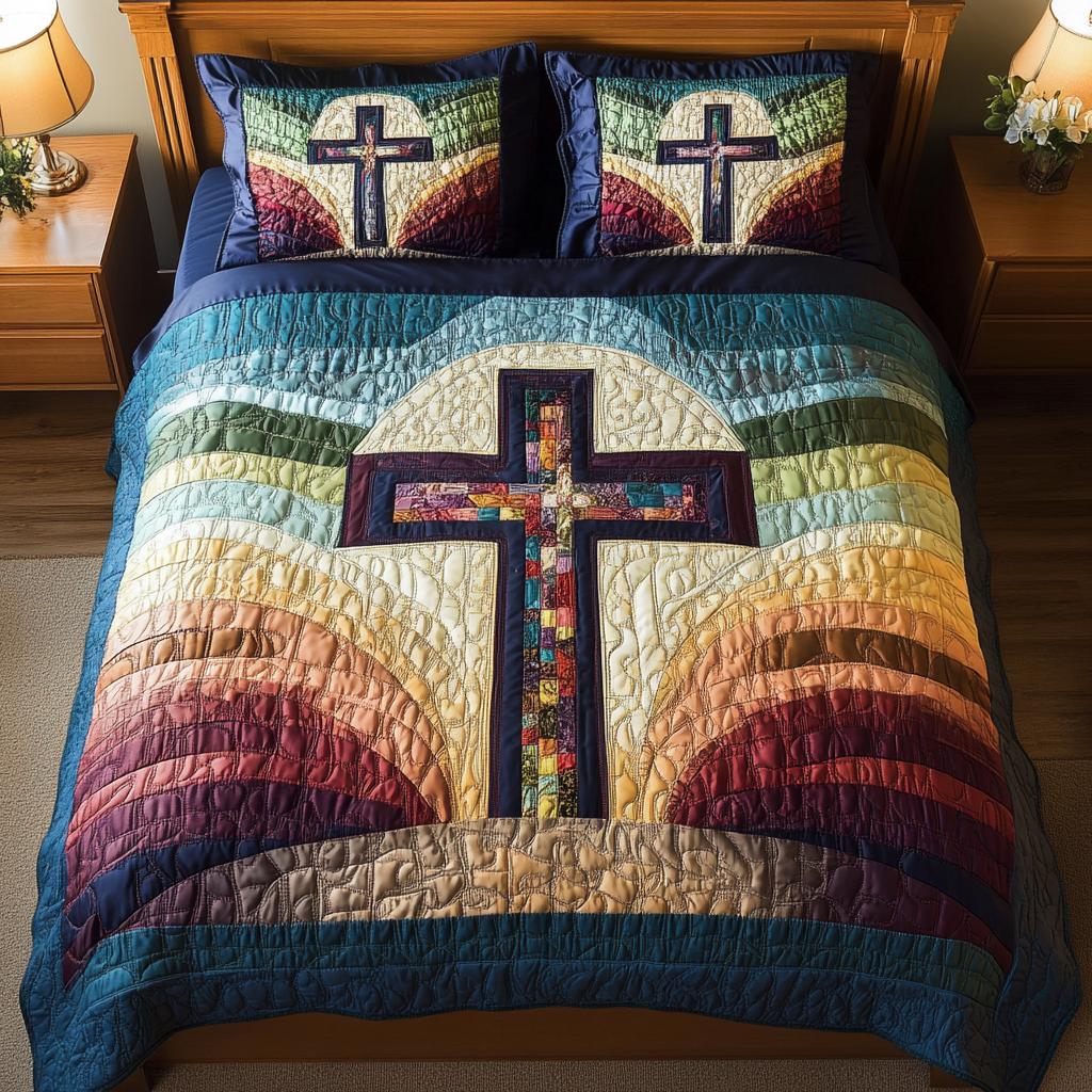 Gifts For Cross Lover Quilt Bed Set Cross Of Hope - Blanket - GoDuckee